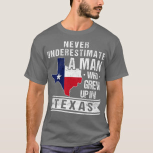 T-shirt Carte du drapeau du Texas Hommes Vintages Texas