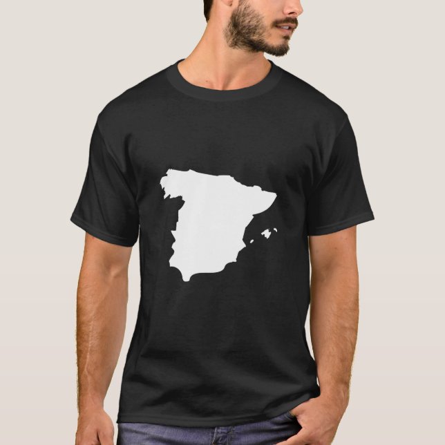 T-shirt Carte du drapeau espagnol - Espagne (Devant)