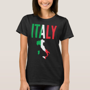 T-shirt Carte du drapeau italien - Italien