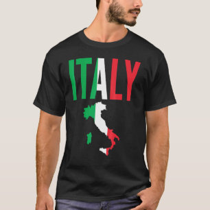 T-shirt Carte du drapeau italien - Italien