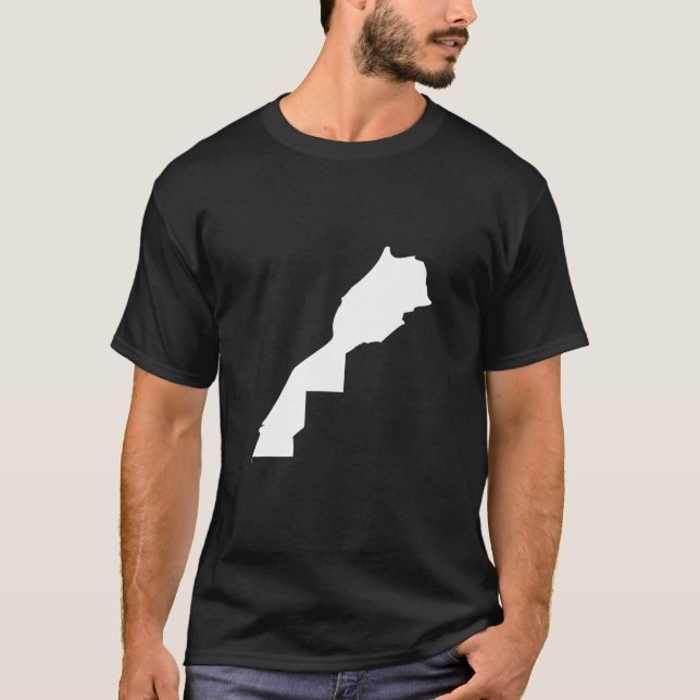 T-shirt Carte du drapeau marocain - Maroc (Devant)