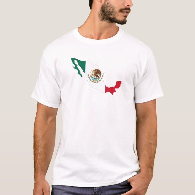 T-shirt Carte du drapeau mexicain (Devant)