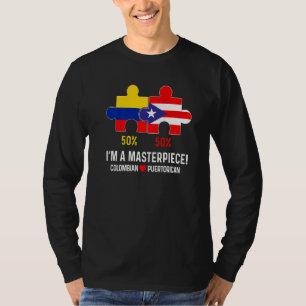 T-shirt Carte du drapeau semi-colombien de Porto Rico Bori