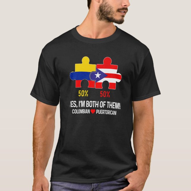 T-shirt Carte du drapeau semi-colombien de Porto Rico Bori (Devant)