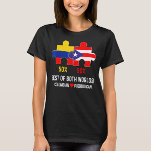 T-shirt Carte du drapeau semi-colombien de Porto Rico Bori