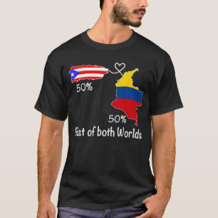 T-shirt Carte du drapeau semi-colombien de Porto Rico Bori