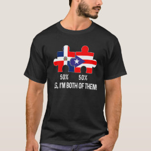 T-shirt Carte du drapeau semi-dominicain de Porto Rico com