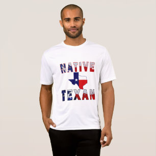 T-shirt Carte du drapeau texan natif