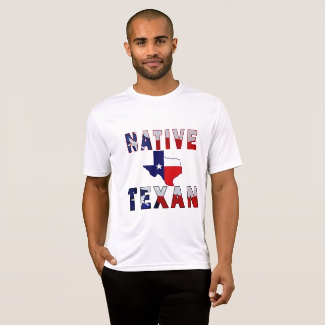 T-shirt Carte du drapeau texan natif (Devant entier)