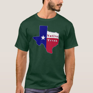 T-shirt Carte du drapeau texan natif