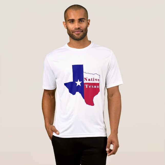 T-shirt Carte du drapeau texan natif (Devant entier)