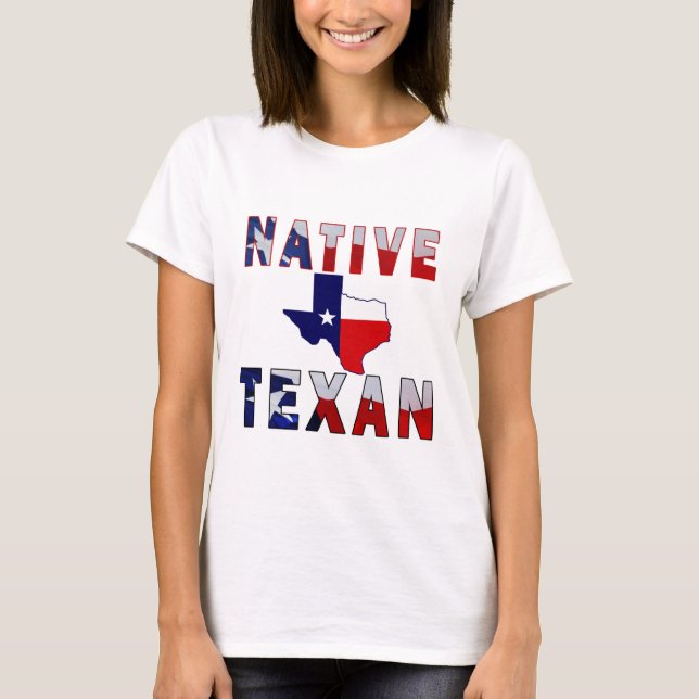 T-shirt Carte du drapeau texan natif (Devant)