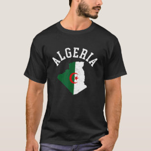 T-shirt Carte du Drapeau vintage patriotique algérien déso