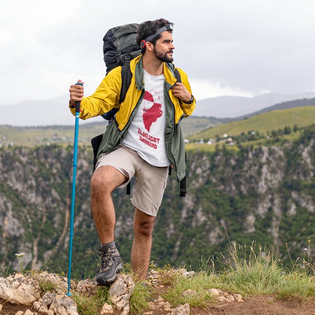 T-shirt Carte du Groenland Drapeau blanc rouge Ilulissat A (Créateur téléchargé)