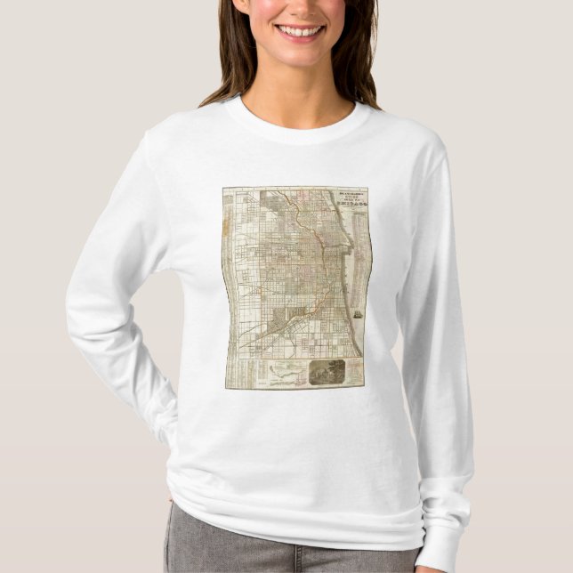 T-shirt Carte du guide de Blanchard de Chicago (Devant)
