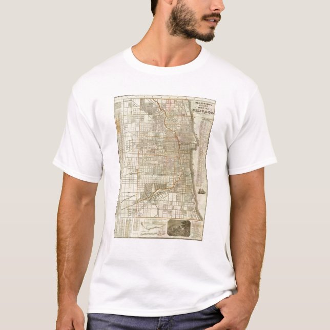 T-shirt Carte du guide de Blanchard de Chicago (Devant)