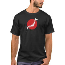Carte du Japon avec Soleil Rouge – Silhouette mini