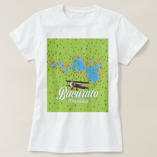 T-shirt carte du lac Bacurato mexique (Design devant)