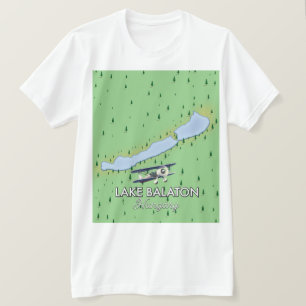 T-shirt Carte du lac Balaton en Hongrie
