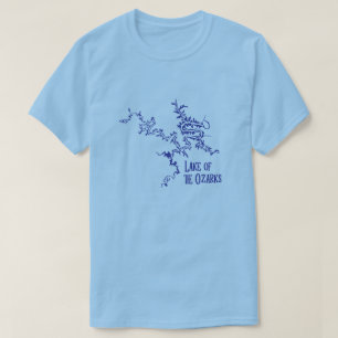 T-shirt Carte du lac des Ozarks Missouri