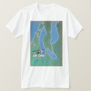 T-shirt Carte du lac Elk Michigan