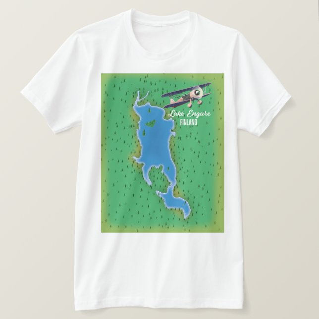 T-shirt Carte du lac Engure en Finlande (Design devant)