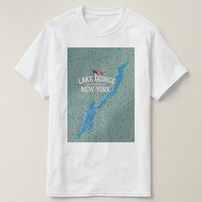 T-shirt Carte du lac George New York (Design devant)
