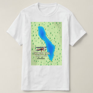 T-shirt Carte du lac indien de Chandra Taal Himachal Prade