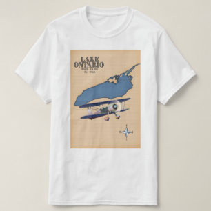 T-shirt Carte du lac Ontario États-Unis Canada