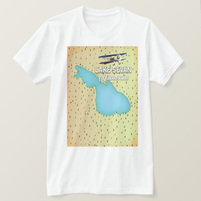 T-shirt Carte du lac Sevan Arménie (Design devant)