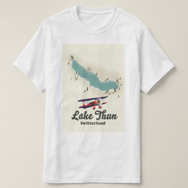 T-shirt Carte du lac Thun Suisse (Design devant)