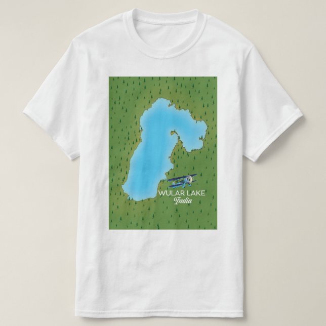 T-shirt Carte du lac Wular en Inde (Design devant)
