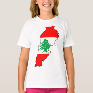 T-shirt Carte du Liban avec drapeau