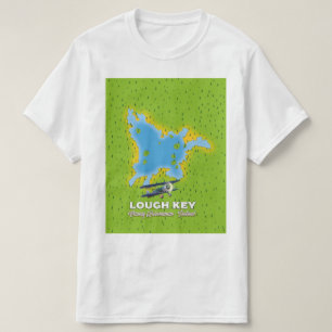T-shirt Carte du Lough Key Comté Roscommon, Irlande