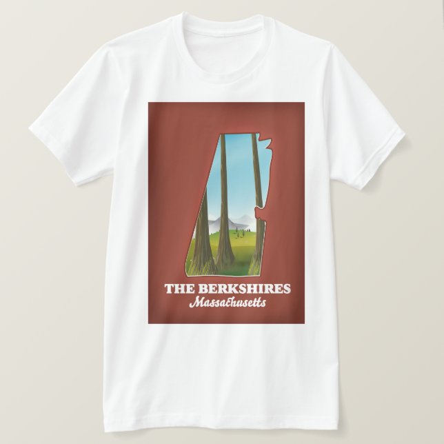 T-shirt Carte du Massachusetts Berkshires (Design devant)