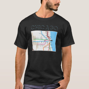 T-shirt Carte du métro de Chicago Chi Town Windy City Sout