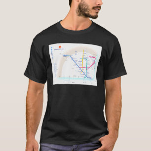 T-shirt Carte du métro de Lisbonne Portugal