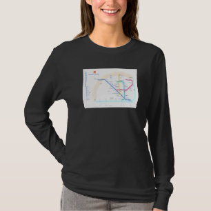 T-shirt Carte du métro de Lisbonne Portugal T