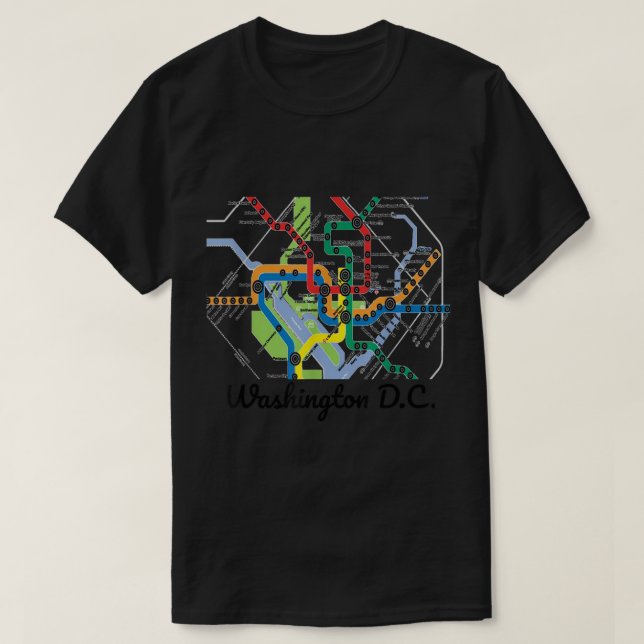 T-shirt Carte du métro Washington DC Art Gift City Rail Tr (Design devant)