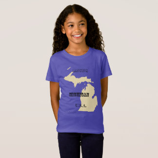 T-shirt - Carte du Michigan avec la ville