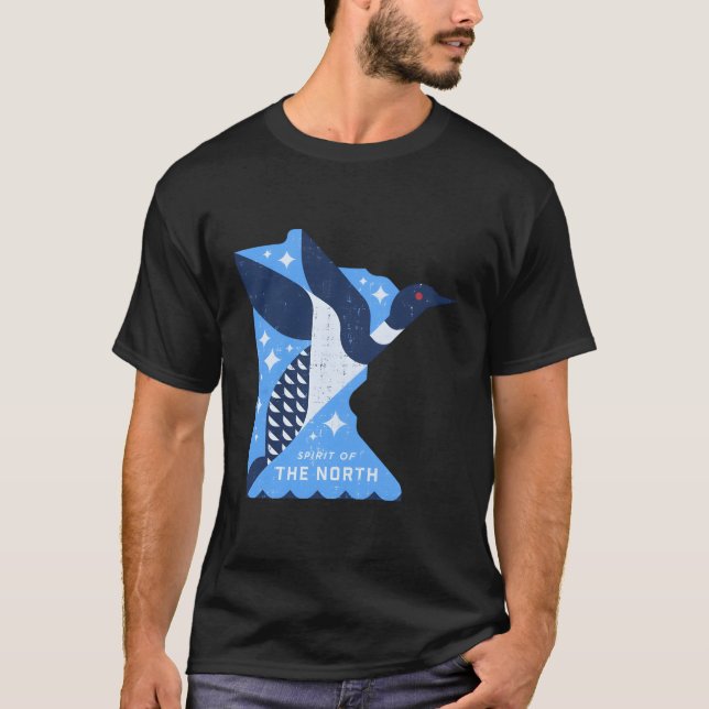 T-shirt Carte Du Minnesota Avec Un Esprit D'Oiseau De Lion (Devant)