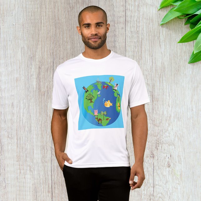 T-shirt Carte du monde animal Mignonne illustration de la  (Créateur téléchargé)