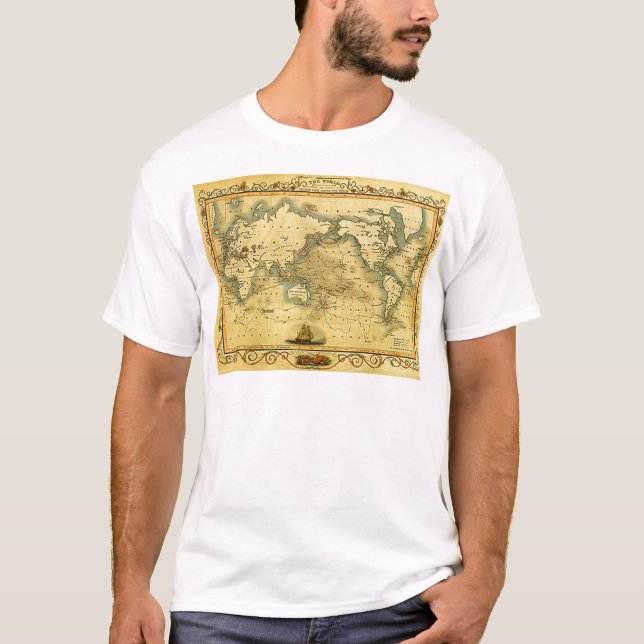 T-shirt Carte du monde antique (Devant)