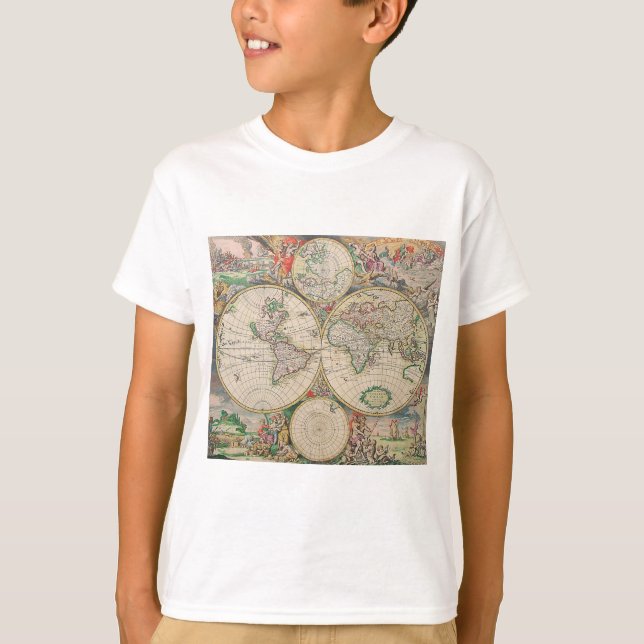 T-shirt Carte du monde antique (Devant)