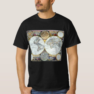 T-shirt Carte du monde antique, Atlas Maritimus par John S