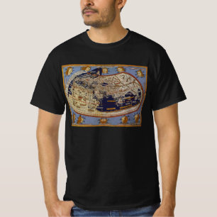 T-shirt Carte du monde antique Ptolémée, Johannes d'Arnshe