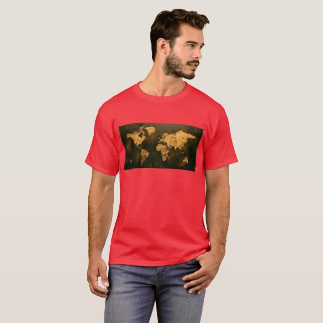 T-shirt Carte du monde classique (Devant entier)