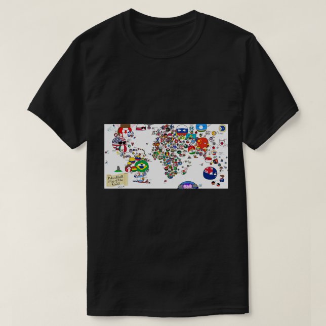 T-shirt Carte du monde de football (Design devant)