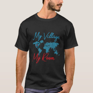 T-shirt Carte du monde de Nirvana Village Amérique