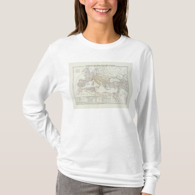 T-shirt Carte du monde d'hémisphère oriental (Devant)